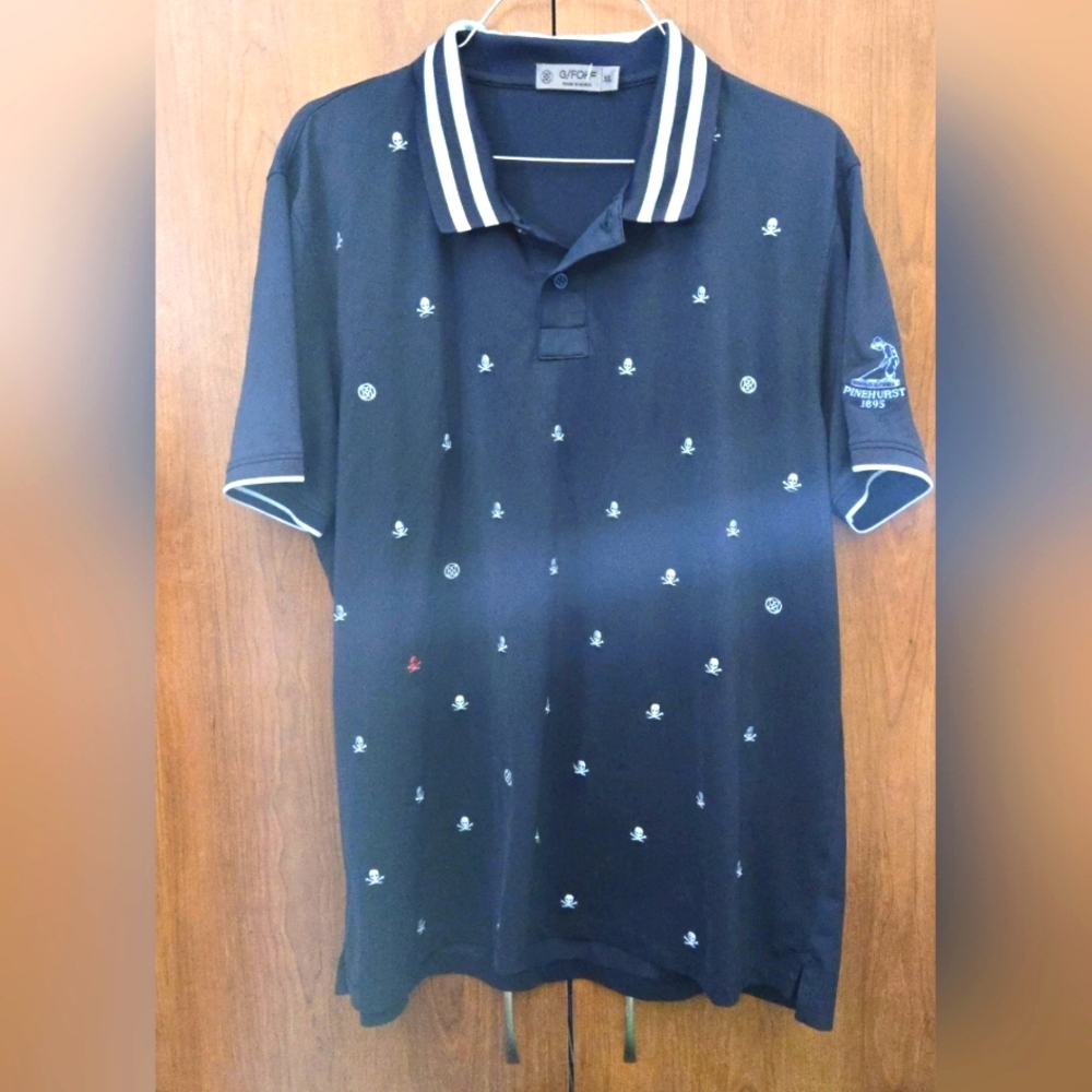 G/Fore Men's Navy Polo Shirt with White Accents